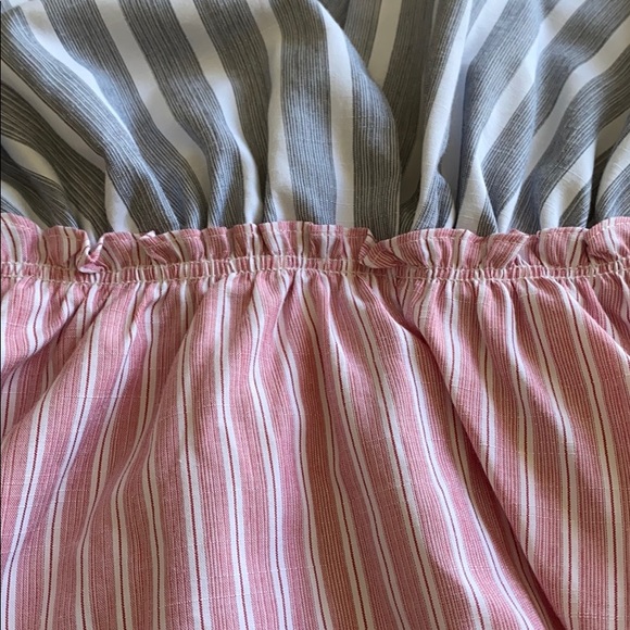 Elodie Striped Cross Back Peplum Tank - Picture 9 of 9